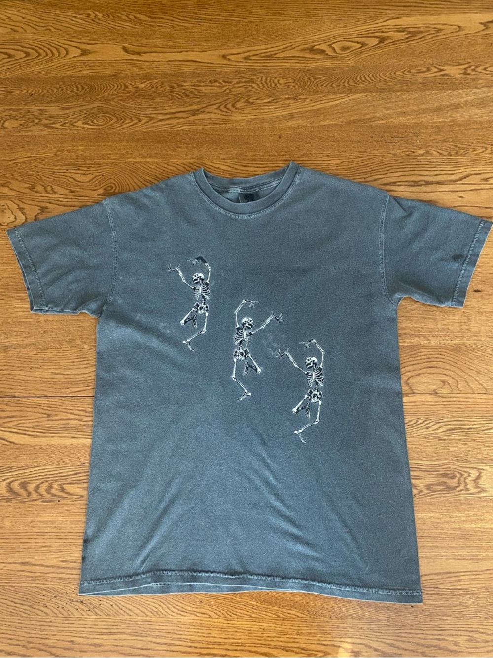 Comfort Colors Charcoal Gray Dancing Skeleton Tee
